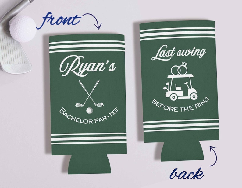 Golf Bachelor Party Can Cooler Custom Name Par tee
