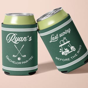 Golf Bachelor Party Can Cooler Custom Name Par tee