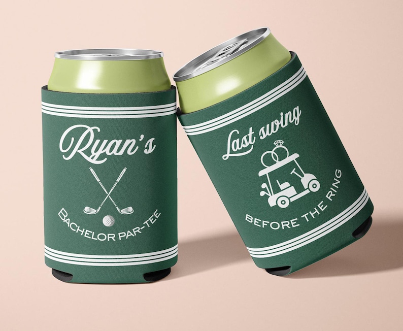 Golf Bachelor Party Can Cooler Custom Name Par tee