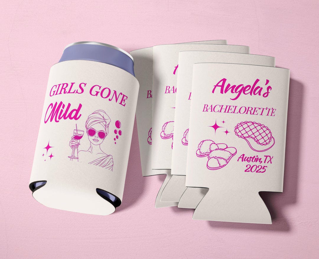 Girls Gone Mild Bachelorette Party Can Cooler Spa Theme Favor Custom ...