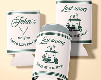 Custom Golf Can Cooler with Name Groom Squad Party Favor Golf Trip Beer Holder Personalized Golf Cart Drink Sleeve Funny Wedding Party Gift
