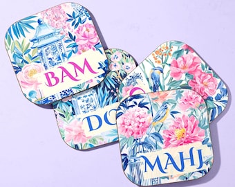 Posavasos Dot Crack Bam con divertidos refranes de Mahjong, decoración colorida para la noche de juegos, regalo de Mahjong para un amigo, idea de regalo para la anfitriona del juego de Mahjong.