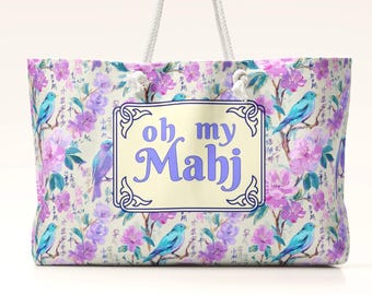 Mahjong Bag for Tile and Rack Floral Preppy Mahjong Bag Set Zippered Mah jongg Pouch Mahj Gift Idea for Party Hostess Mahj Lover Accessory