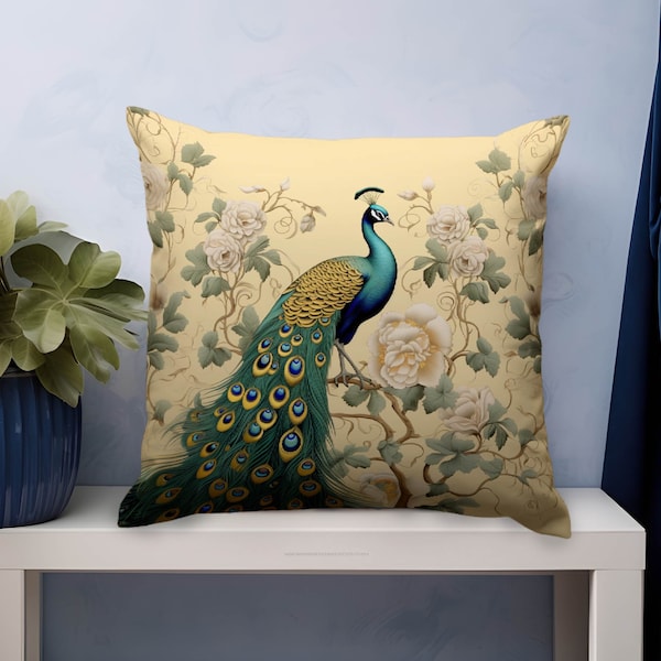 Peacock Pillow Cover Etsy