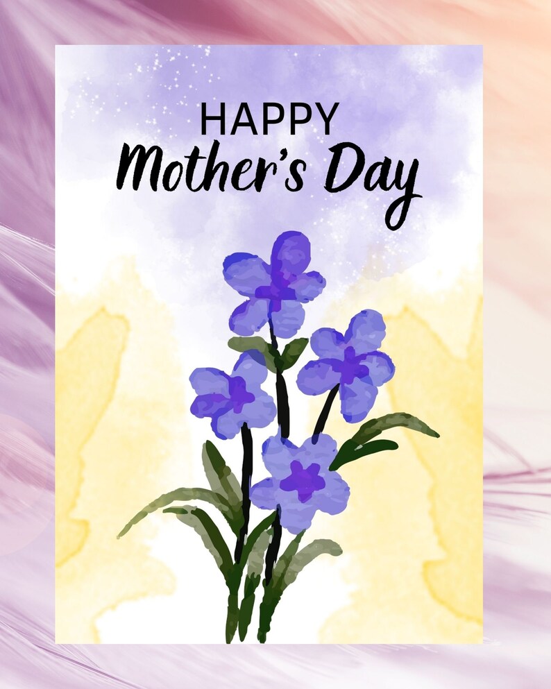 Printable Downloadable Happy Mother's Day Card Digital - Etsy