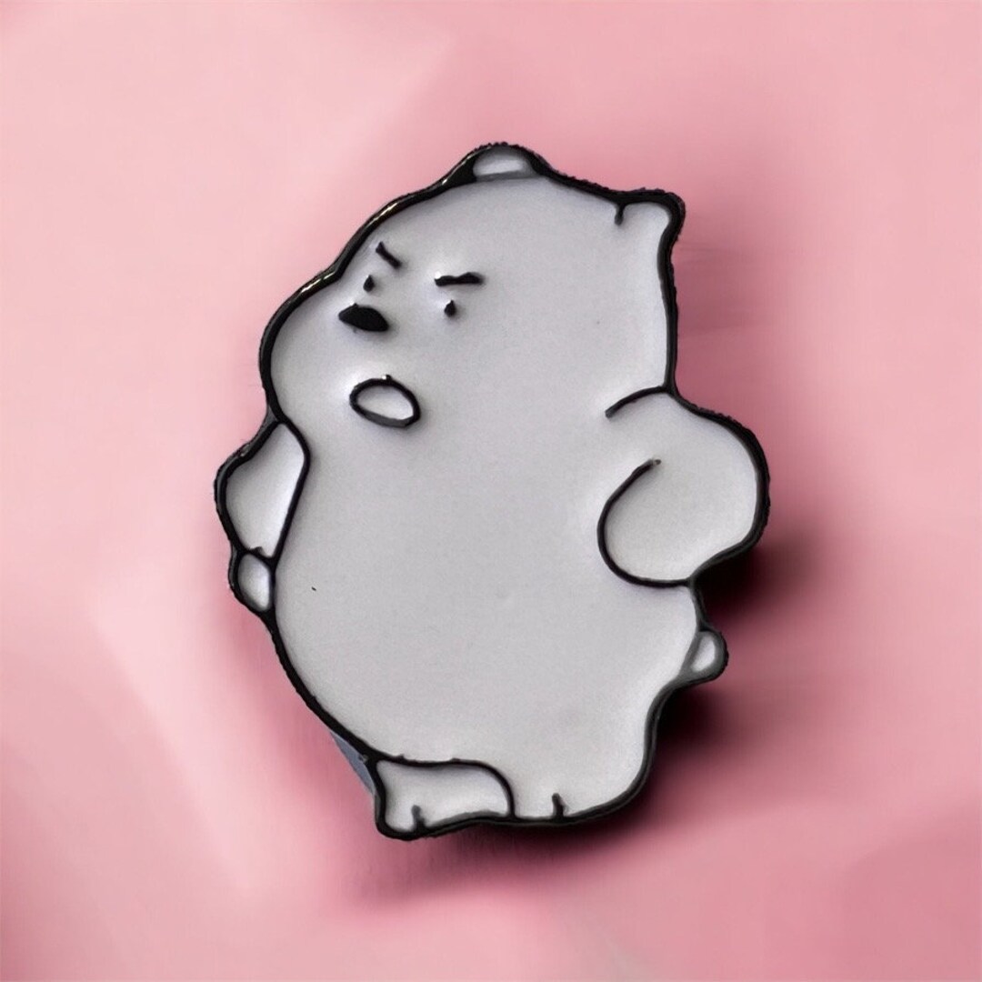 Adorable White Grumpy Bear Pin - Unleash Your Inner Grump: Unisex ...