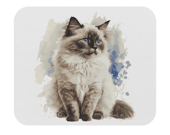 Ragdoll Cat Mouse Pad Ragdoll regalos gato amante presente acuarela ragdoll gatito regalo acuarela gatito arte