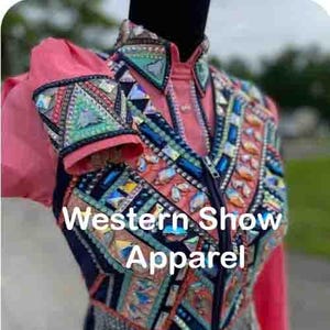 Vest with shirt Western Custom Rodeo Queen Jacket, Showmanship, Horsemanship, Western Pleasure Show Shirt & Women Rail Jacket.