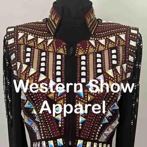 Bolero with shirtWestern Custom Rodeo Queen Jacket, Showmanship, Horsemanship , Western Pleasure Show Shirt & Women Rail Jacket.