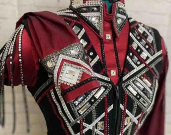 Bolero with shirt Western Custom Rodeo Queen Bolero, Showmanship, Horsemanship, Western Pleasure Show Bolero Shirt & Women Rail Bolero.
