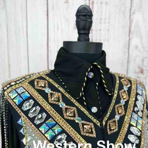 Bolero with shirtWestern Custom Rodeo Queen Jacket, Showmanship, Horsemanship , Western Pleasure Show Shirt & Women Rail Jacket.