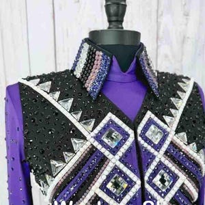 Bolero with shirtWestern Custom Rodeo Queen Jacket, Showmanship, Horsemanship , Western Pleasure Show Shirt & Women Rail Jacket.