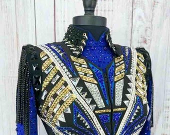 Custom Rodeo Queen Showmanship Jacket, Embellished Western Pleasure Horsemanship Apparel