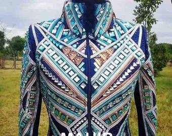 Rodeo Queen Showmanship Jacket, Western Pleasure Rail Jacket M-1
