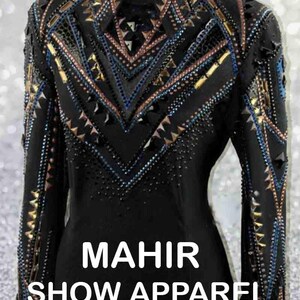 Black Showmanship Jacket, Rhinestone Western Pleasure, Women's Rail Jacket M-50 image 2