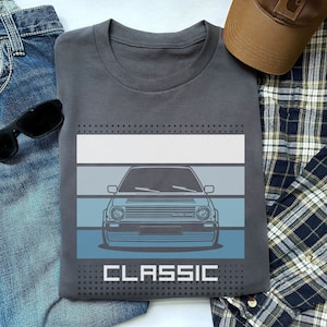 Classic Car Guy Graphic T-Shirt, Car Lover Gift, Birthday Gift Tee, Husband, Father, Dad, Euro hatchback