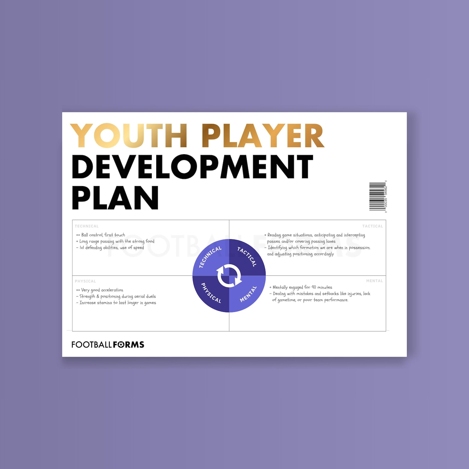 Youth Player Development Plan | Individual Football Coaching Template ...