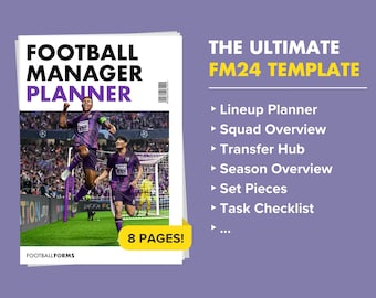 FM26 Planner: modello definitivo per il Football Manager (stampa + digitale)