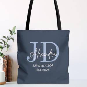 Custom Lawyer Graduation Tote Bag, Personalized JD Juris Doctor Gift, Law Degree Name Bag, New Attorney, Customized Name Bag, Attorney