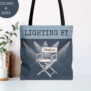 Personalized Lighting Technician Tote Bag, Theater Tech Gift, Drama School Student, Backstage Crew
