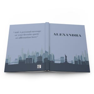 Personalized New York Skyline Journal Notebook Customized NYC Travel book Statue of Liberty NY Lover Custom New Yorker Notes Manhattan Gifts