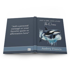 Orca Killer Whale Journal Notebook, Personalized Marine Biology Graduation Gift, Custom Killer Whales, Watercolor Orcas, Student Notes