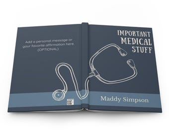 Nursing Student Journal | Personalized Nurse Notebook | Stethoscope Design | Lined Nursing School Journal Graduation Gift