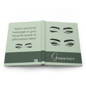 Personalized Lash Tech Journal Notebook, Custom Brow Technician Gifts, Lash Artist Book Diary, Esthetician Graduation Gift, Estie, Hardcover