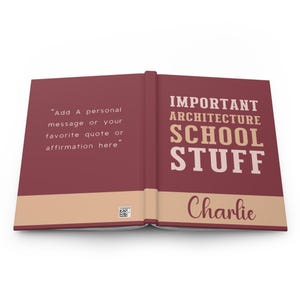 Personalized Architecture School Journal Notebook, Custom Future Architect, Architecture Degree Student Away to College Gift Architects book