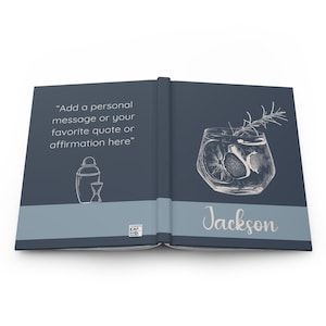 PERSONALIZED COCKTAIL RECIPE Book, Custom Cocktail Book, Mixologist Gift, Bartending School Notebook, Bartender Journal, Custom Gift