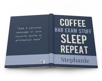 PERSONALIZED BAR EXAM Study Journal Notebook, Prep Gift, Custom Law Degree Graduation, Future Lawyer, Good Luck With Exams, Law School