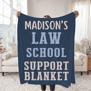Personalized Law School Blanket, Custom College Degree Future Lawyer Throw, Away to College Sherpa Blanket Custom Name Gift, Dorm Room Decor