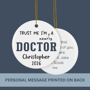 PERSONALIZED FUTURE DOCTOR Ornament Keepsake, Customized Medical School Gift, Med Student, White Coat Ceremony Pre Med Student Gift Medicine