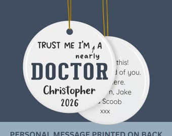PERSONALIZED FUTURE DOCTOR Ornament Keepsake, Customized Medical School Gift, Med Student, White Coat Ceremony Pre Med Student Gift Medicine