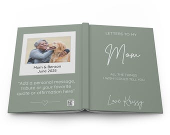 Personalized Letters to My Mom Journal Notebook with Custom Photo Cover, Grief & Sympathy Gift for Loss of Mother, Memorial Keepsake Journal