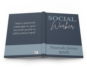 Personalized Social Worker Graduation Journal Notebook, MSW, BSW, LCSW, Lmsw, Custom Social Work Degree Gift, Hardcover Matte Notes Book