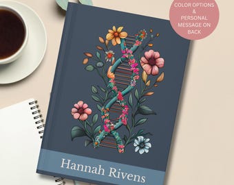 PERSONALIZED GENETIC COUNSELOR Journal Notebook, Customized Geneticist Graduation Gift, Genetics Degree, Dna Scientist, Student Biologist