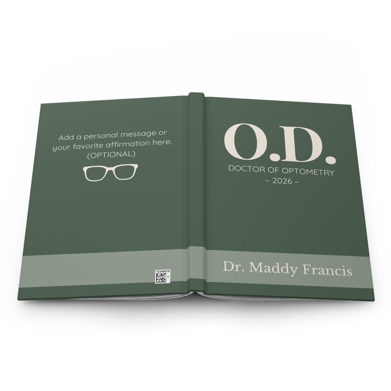 Personalized Doctor of Optometry Journal Notebook, Custom Optometrist ...