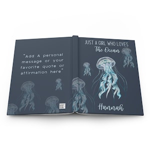 Personalized Jellyfish Journal, Marine Biology Graduate Gift, Custom Notebook, Scientist Diary, Ocean Lover Gift, Environmental, Underwater