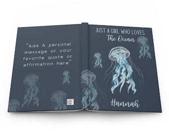 Personalized Jellyfish Journal, Marine Biology Graduate Gift, Custom Notebook, Scientist Diary, Ocean Lover Gift, Environmental, Underwater