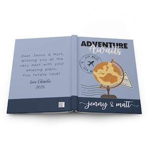 PERSONALIZED COUPLES TRAVEL Journal Notebook, Custom Travel Journal, Adventure Awaits Gift, Time To Travel, Adventure Journal For Couples