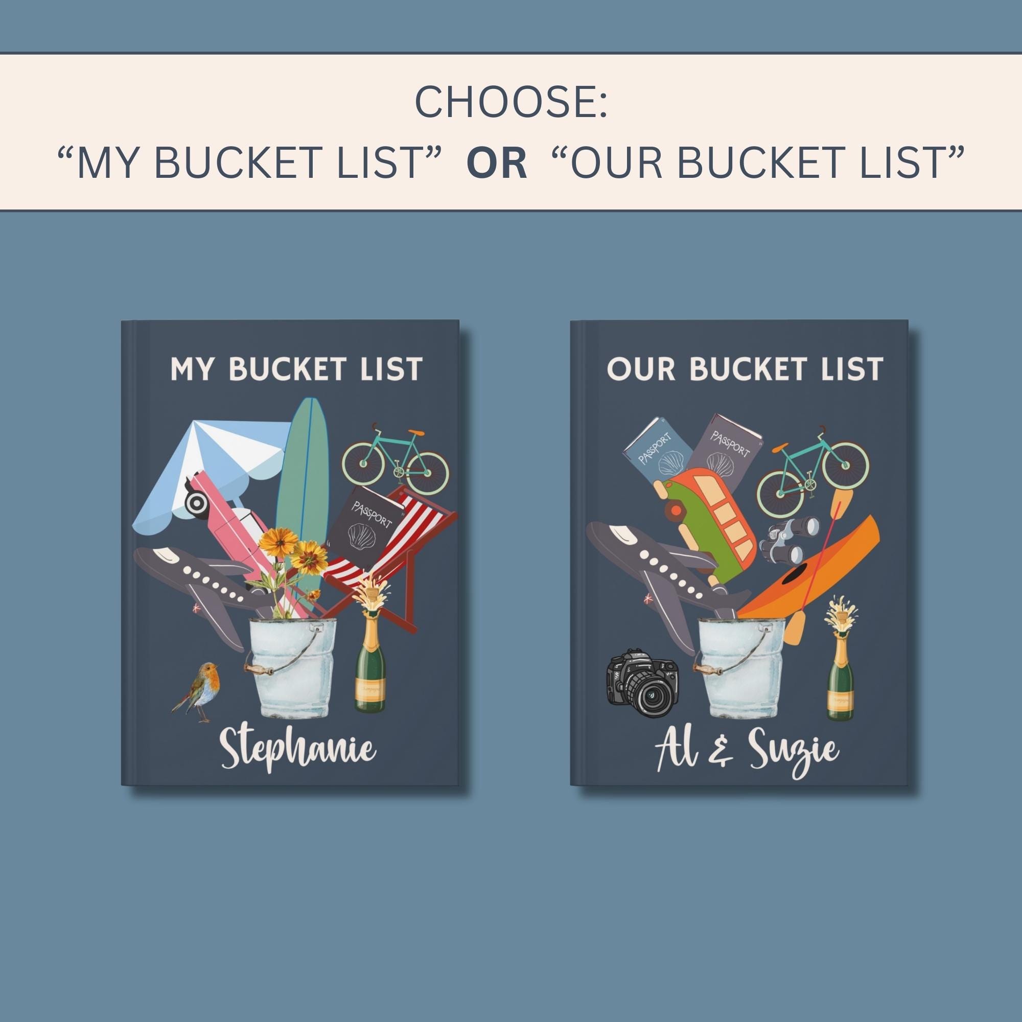 PERSONALIZED BUCKET LIST Book Journal Notebook, Custom Bucket List ...