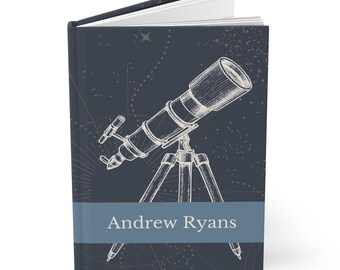 PERSONALIZED ASTRONOMY GRADUATION Journal Notebook, Astronomist Gift, Custom Stargazer Logbook Star Gazer Telescope Night Sky Sketch Book