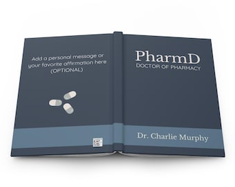 Personalized PharmD GRADUATION Journal Notebook, New Pharmacist Gift, Doctor of Pharmacy Book with custom name, degree, PHARMD Grad Gifts