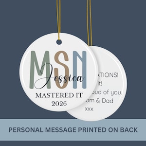 Personalized MSN & BSN Ceramic Ornament, Science of Nursing Degree Graduation Gifts Ornaments, Custom Masters Bachelor Nurse Keepsake