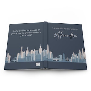 Personalized New York Skyline Journal Notebook Customized NYC Travel book Statue of Liberty NY Lover Custom New Yorker Notes Manhattan Gifts
