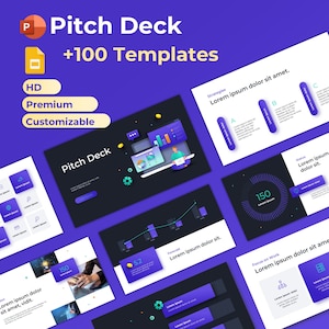 A +100 Pitch Deck Bundle. Pitch Deck - Powerpoint, Investor Pitch Deck, Startup Pitch Deck, PPT Design Template, PPT Pitch Deck, Slide Deck