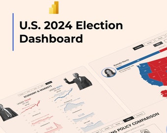 Plantilla de panel de Power BI para elecciones presidenciales de EE. UU. de 2024