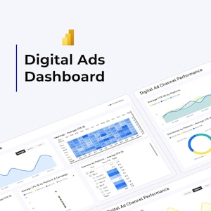 Digital Ads Power BI Dashboard Template Light | Meta | Google Ads | TikTok