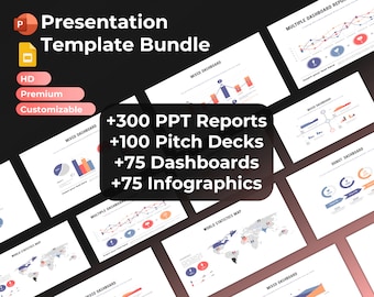 Más de 500 plantillas PPT: presentaciones, informes e infografías (descarga digital)